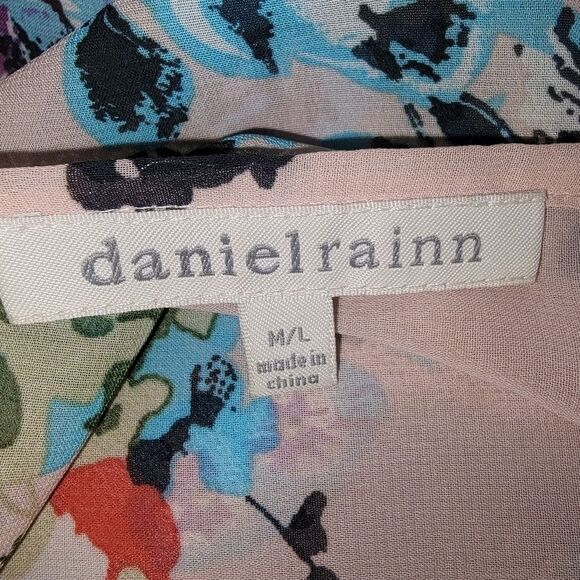 Daniel Rainn floral chiffon kimono topper size M/L - Picture 5 of 6